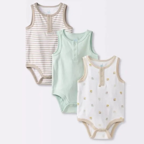 cloud island Other - Cloud Island Baby Sleeveless Henley Bodysuits 3 Pack 12-18 Months